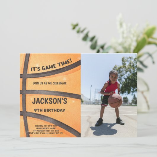 Basket-ball complet Invitations d'anniversaire ave (Debout devant)