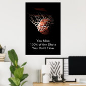 Basket-ball dans l'ombre Poster Imprimer (Bureau à domicile)