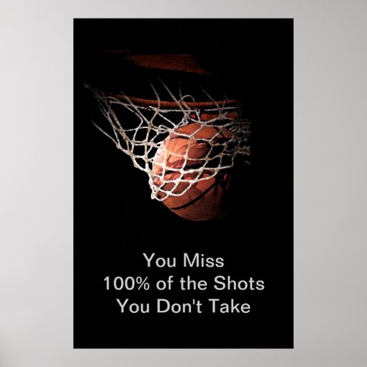 Basket-ball dans l'ombre Poster Imprimer (Devant)