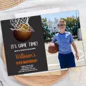 Basket-ball en panier Invitation d'anniversaire