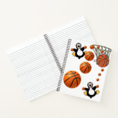 Basket-ball en pingouin Carnet spiral (Intérieur)