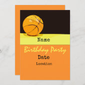 Basket-ball invitation anniversaire avec basket-ba (Devant / Derrière)