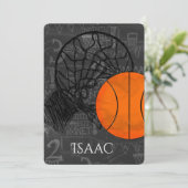 Basket-ball Invitation Bat mitzvah Bar Thème (Debout devant)