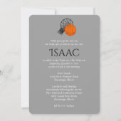 Basket-ball Invitation Bat mitzvah Bar Thème (Dos)