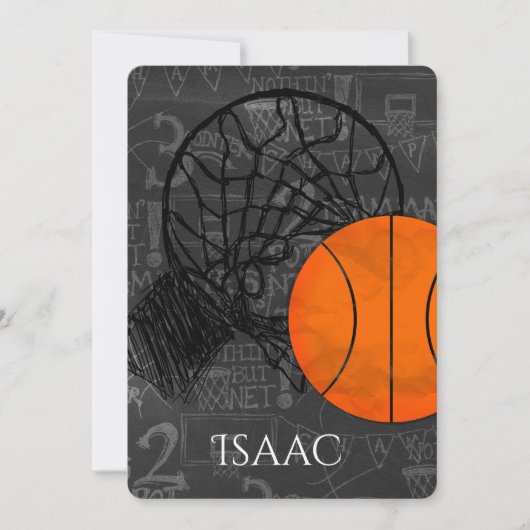 Basket-ball Invitation Bat mitzvah Bar Thème (Devant)