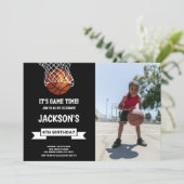 Basket-ball Invitations d'anniversaire avec photo (Debout devant)