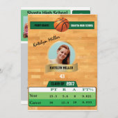 Basket-ball - Invitations de fin d'année - vert (Devant / Derrière)