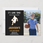 Basket-ball Jouer Anniversaire Invitation avec pho (Devant)