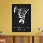 Basket-ball noir blanc enveloppé toile (Insitu(Salon))