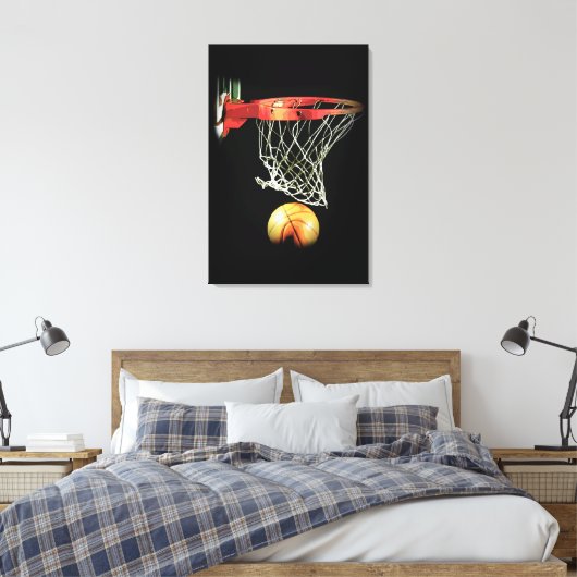 Basket-ball noir blanc enveloppé toile (Insitu(Chambre))