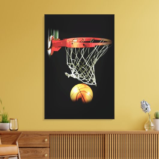 Basket-ball noir blanc enveloppé toile (Insitu(Salon))