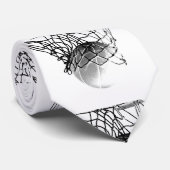 Basket-ball noir et blanc Cravate personnalisée (Roulé)