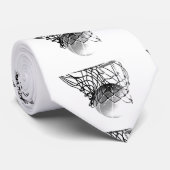 Basket-ball noir et blanc Cravate personnalisée (Roulé)