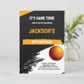 Basket-ball noir et blanc Invitation d'anniversair (Debout devant)