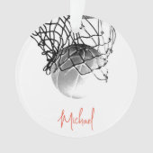 Basket-ball noir et blanc & Net Votre nom (devant)