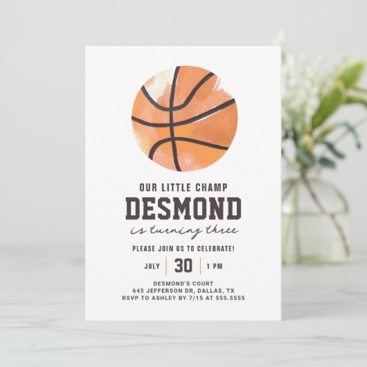 Basket-ball Notre Petit Champ Invitation Anniversa (Debout devant)
