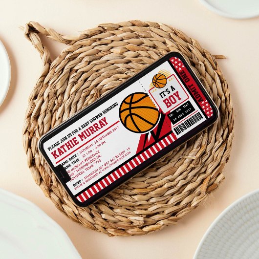 Basket-ball Pass Baby shower Invitation