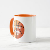 Basket-ball (personnalisable) Mug à café à deux to (Devant gauche)