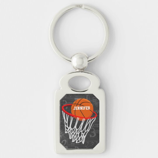 Basket-ball personnalisé et cercle de tableau porte-clés