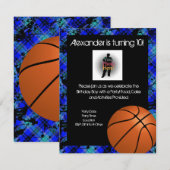 Basket-ball personnalisé Invitation de la fête du (Devant / Derrière)