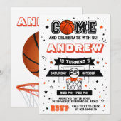 Basket-ball personnel Anniversaire Invitation (Devant / Derrière)