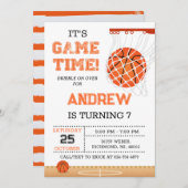 Basket-ball personnel Anniversaire Invitation (Devant / Derrière)