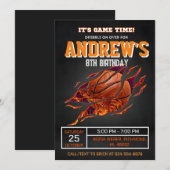 Basket-ball personnel Anniversaire Invitation (Devant / Derrière)