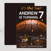 Basket-ball personnel Anniversaire Invitation (Devant / Derrière)