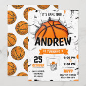 Basket-ball personnel Anniversaire Invitation (Devant / Derrière)