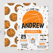 Basket-ball personnel Anniversaire Invitation (Devant / Derrière)