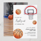 Basket-ball personnel Invitation d'anniversaire av (Devant / Derrière)