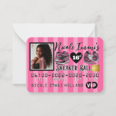 Basket Ball PINK Carte de crédit Photo Invitations (Devant)