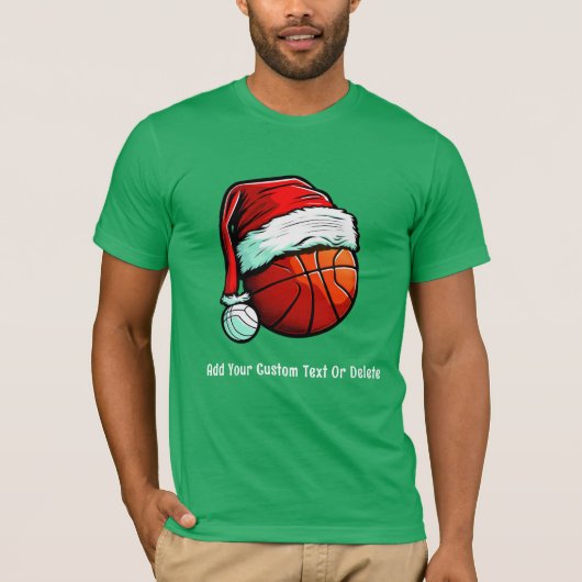 Basket-ball Santa Hat T-shirt Noël Noël (Devant)
