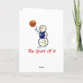 Basket-ball Snowman Cartes de Noël (Dos)