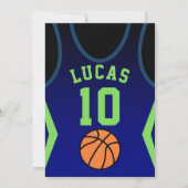 Basket-ball Sport Invitation d'anniversaire (Dos)