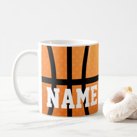 Basket-ball, Sports, Design Coffee Mug Cup (Avec donut)
