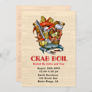 Basket Crab Boil Party Kaart