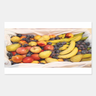 Basket Full Of Fruit Rechthoekige Sticker