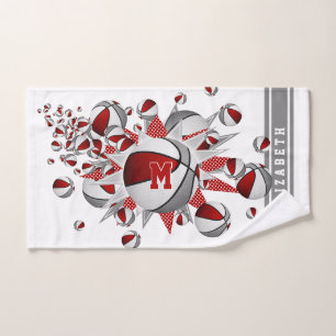basket gris rouge étoiles filles monogrammed