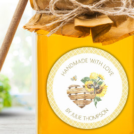 Basket Hart & Honingraat 🌻 Custom Honing Ronde Sticker