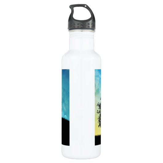 Basket op een heuvel #2 waterfles (Achterkant)