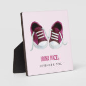 Basket rose Plaque bébé, Chaussures bébé photo (Recto)