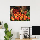 Basket van appels, fijn kunstschilderij, poster (Thuiskantoor)