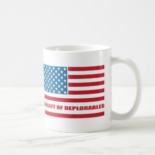Basket van deplorabele Amerikaanse vlag Thin Line Koffiemok
