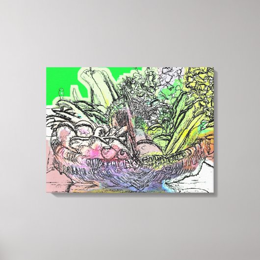 BASKET VAN GROENTEN CANVAS AFDRUK (Voorkant)