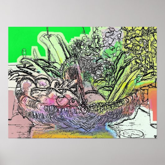 BASKET VAN GROENTEN POSTER (Voorkant)