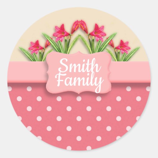 Basket van Lilies Aangepast Ronde Sticker (Voorkant)