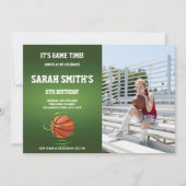 Basket vert Invitations d'anniversaire avec photo (Devant)