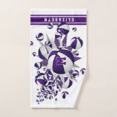 basket violet étoiles filles monogrammed (Serviette à main)