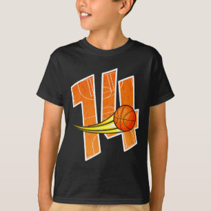 Basketbal 14e Verjaardag Ik ben 14 Kinderen Geb T-shirt
